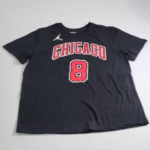 Nike Black Chicago Bulls Tee with Red Design